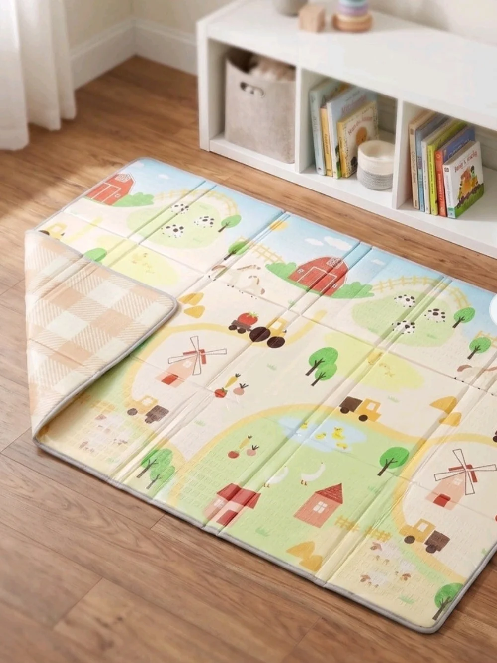 Brand New Pastel Farm Play Mat for Kids - Cream & Pastel Multi-Color